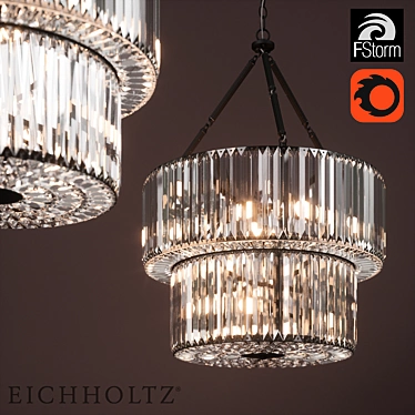 Eichholtz Infinity Double Pendant Light 3D model image 1 