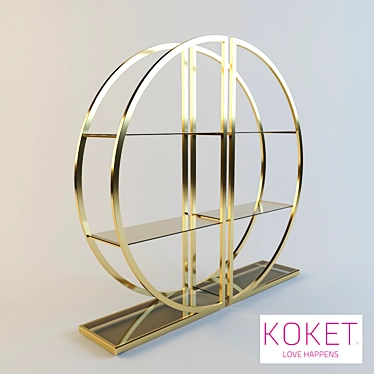 Decadence Bookcase: Opulent Art Deco Elegance 3D model image 1 