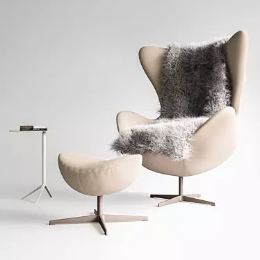 Fritz Hansen Egg Chair Set 3D model image 1 