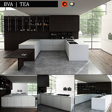 Ultra-Modern Kitchen Tea Set 3D model image 1 