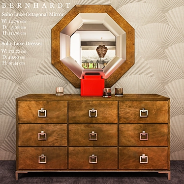 BERNHARDT Soho Luxe Dresser / Soho Luxe Octagonal Mirror