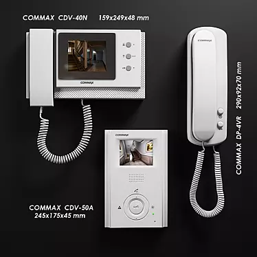 COMMAX Intercoms: DP-4VR, CDV-40N, CDV-50A 3D model image 1 