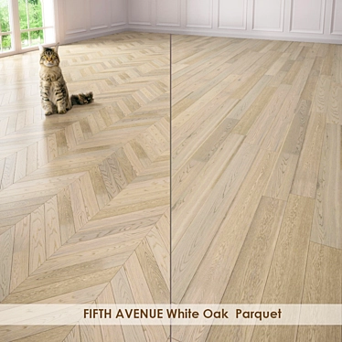 Fifth Avenue White Oak Parquet: Three Types, Two Materials 3D model image 1 