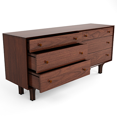 Mid-Century Grace: Glenn of California Dresser 3D model image 1 