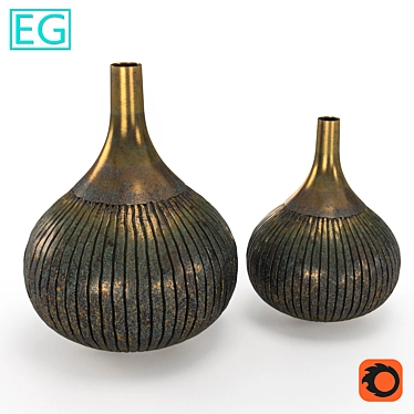 Vintage Copper Vase 3D model image 1 
