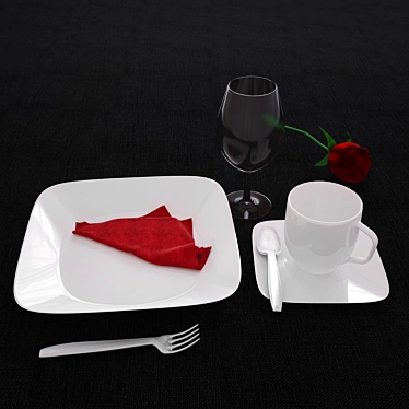 Elegant Essentials: Dinnerware Set 3D model image 1 