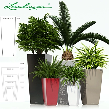 Sleek Lechuza CUBICO Planter 3D model image 1 