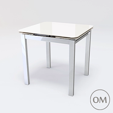 Sleek Extendable Glass Dining Table 3D model image 1 