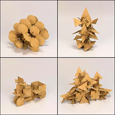 Cardboard Puzzle Figures 3D model image 1 