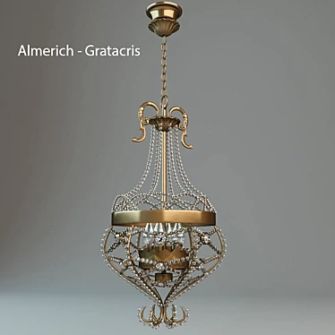 Elegant Gratacris Chandelier 3D model image 1 