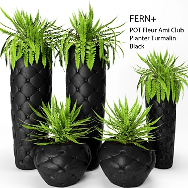 Elegant Turmalin Black Club Planter 3D model image 1 