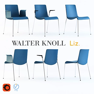 Sleek Liz Chair by Walter Knoll 3D model image 1 