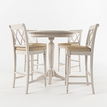 Classic American Drew Dining Set 3D model image 1 