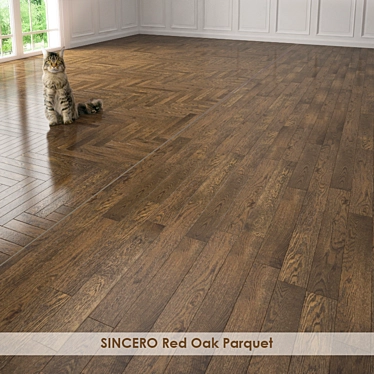 SINCERO Red Oak Parquet: Classic Elegance for Your Space 3D model image 1 