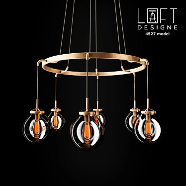 Modern Loft-Style 6-Light Chandelier 3D model image 1 