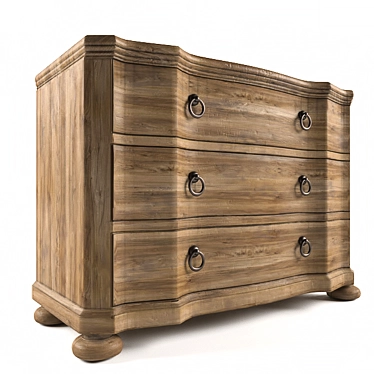 Rustic Corsica Wooden Chest 3D model image 1 