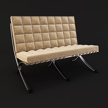 Barcelona Knoll Soka: Sleek and Stylish Sofa 3D model image 1 