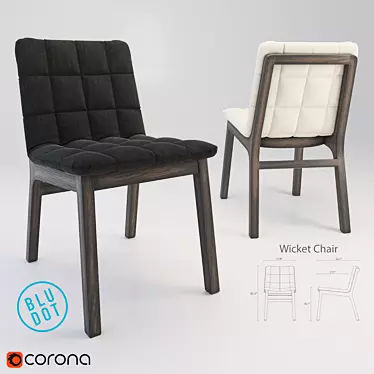 Wooden Frame Tufted Cushion Chair 3D model image 1 