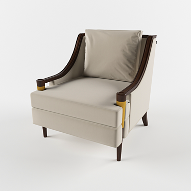 Elegant Upholstered Armchair 3D model image 1 