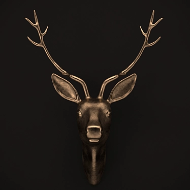 Elegant Deer Head Sculpture 3D model image 1 