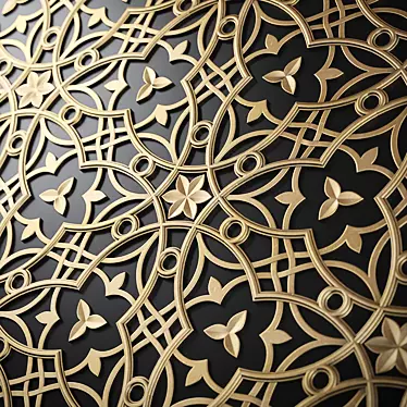 Intricate Arabic Wall Panel - Ornamental Décor for Walls 3D model image 1 