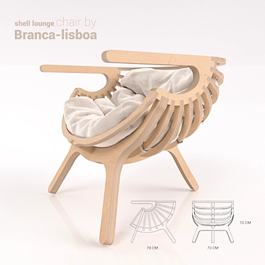 Branca-Lisboa Shell Lounge Chair 3D model image 1 