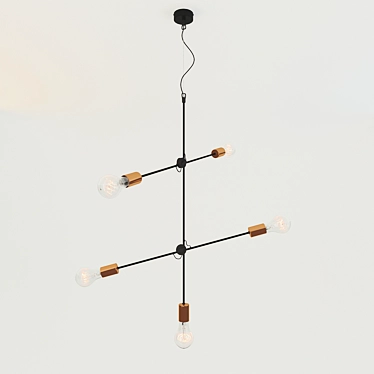 Contemporary Sticks Chandelier 3D model image 1 