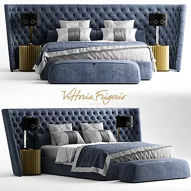 Elegant Medici Large Bed 3D model image 1 