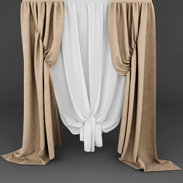 Classic Style Curtains 3D model image 1 