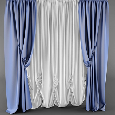 Classic Style Curtains 3D model image 1 