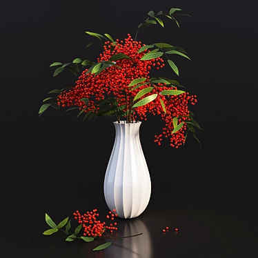 Title: Rowan Blossom in a Vase 3D model image 1 