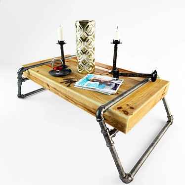 Loft Tube Table Set: Accessories Included 3D model image 1 