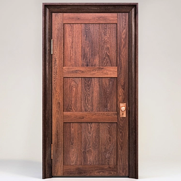 Wooden Entry Door 3D model image 1 