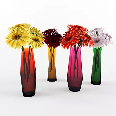 Vibrant Gerbera Bouquets 3D model image 1 