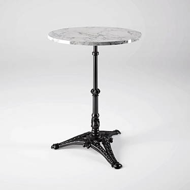 Elegant Iron Marble Table 3D model image 1 