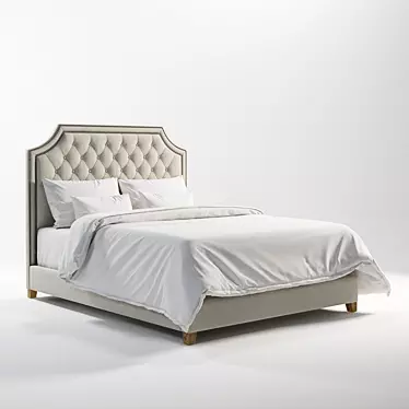 Elegant Montana Queen Size Bed 3D model image 1 