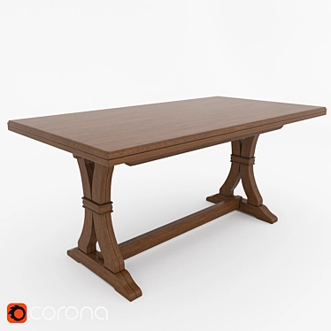 Andra Folding Table - Italian Walnut, Natural Wood, Lacquered Finish 3D model image 1 