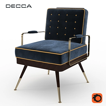 Elegant Decca Armchair | W600xD650xH810 3D model image 1 