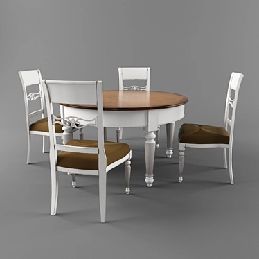 IMPERO 140: Solid Wood Dining Table 3D model image 1 