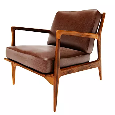 Vintage Scandinavian Lounge Chair 3D model image 1 