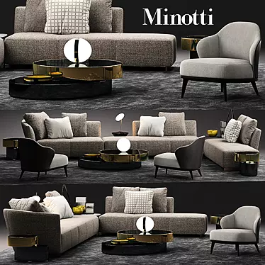 Elegant Minotti Seymour Sofa 3D model image 1 