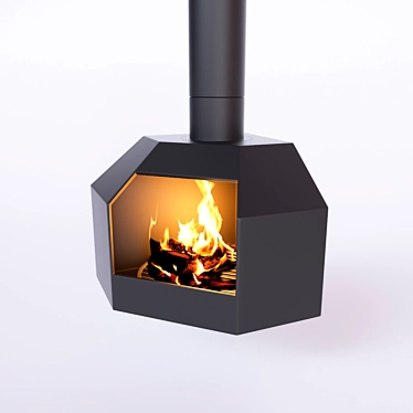 Elegant Corner Fireplace 3D model image 1 