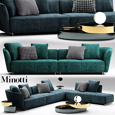 Stylish Minotti Seymour Lounge Sofa 3D model image 1 