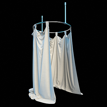 Title: Scandinavian Style Cubicle: Dressing Room Curtains 3D model image 1 