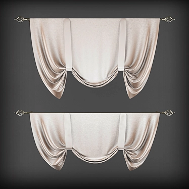 Classic Short Curtains 3D model image 1 