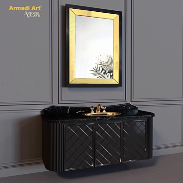 Avantgarde Notte: Italian Craftsmanship in Hanging Vanity 3D model image 1 