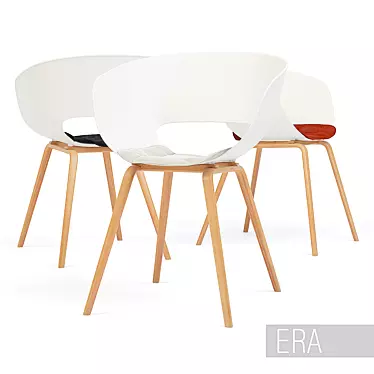 Title: Minimalist Era Chair with Wooden Legs 3D model image 1 