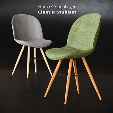 Studio Copenhagen Clam Chair Set 3D model image 1 