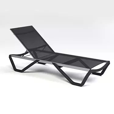 Papatya Wave Deck Chair: Elegant Outdoor Lounging 3D model image 1 