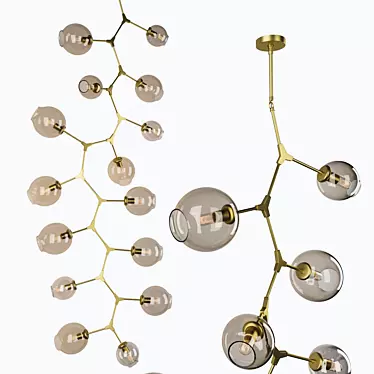 Branching Bubbles 15-Light Suspension 3D model image 1 